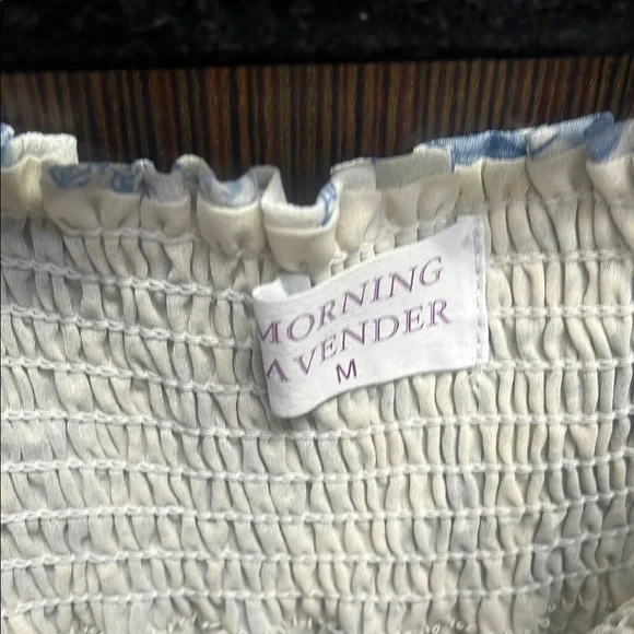 Blue Floral Puff Sleeve Dress - Picture 3 of 3